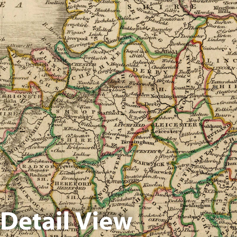 Historic Wall Map : 1824 England and Wales - Vintage Wall Art