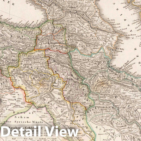 Historic Map : Turkey, Middle East, Asia 1847 Das Osmanische Reich in Asien , Vintage Wall Art