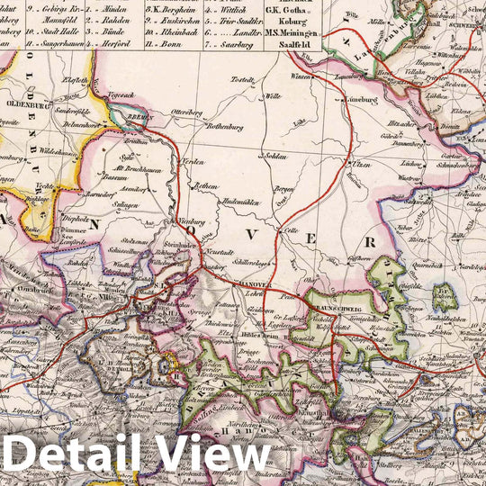 Historic Map : Prussia , Germany, 1847 (Continuation of map) Der Preussische Staat , Vintage Wall Art