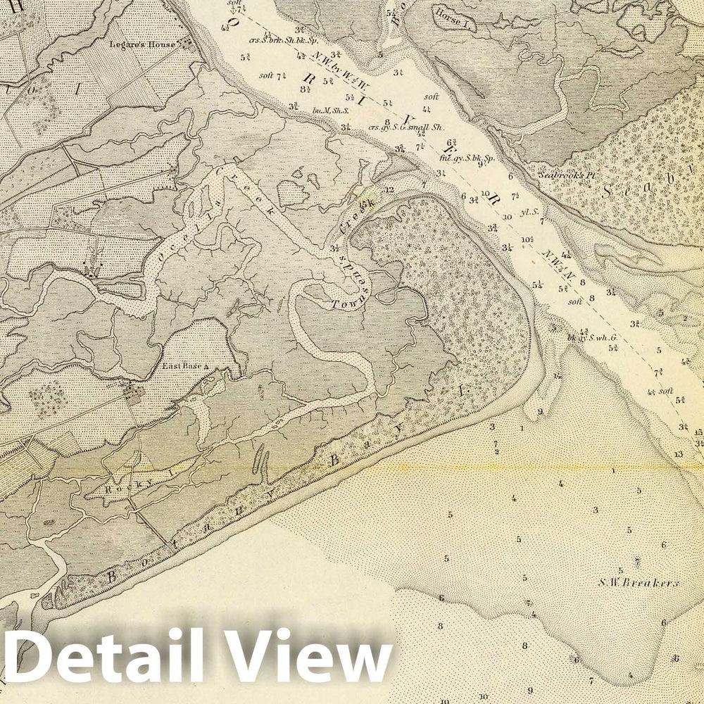 Historic Map : Chart Atlas - 1853 North Edisto River. - Vintage Wall Art