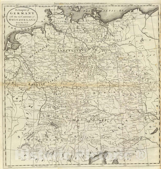 Historic Map : 1796 Empire of Germany with the 13 Cantons of Switzerland. - Vintage Wall Art