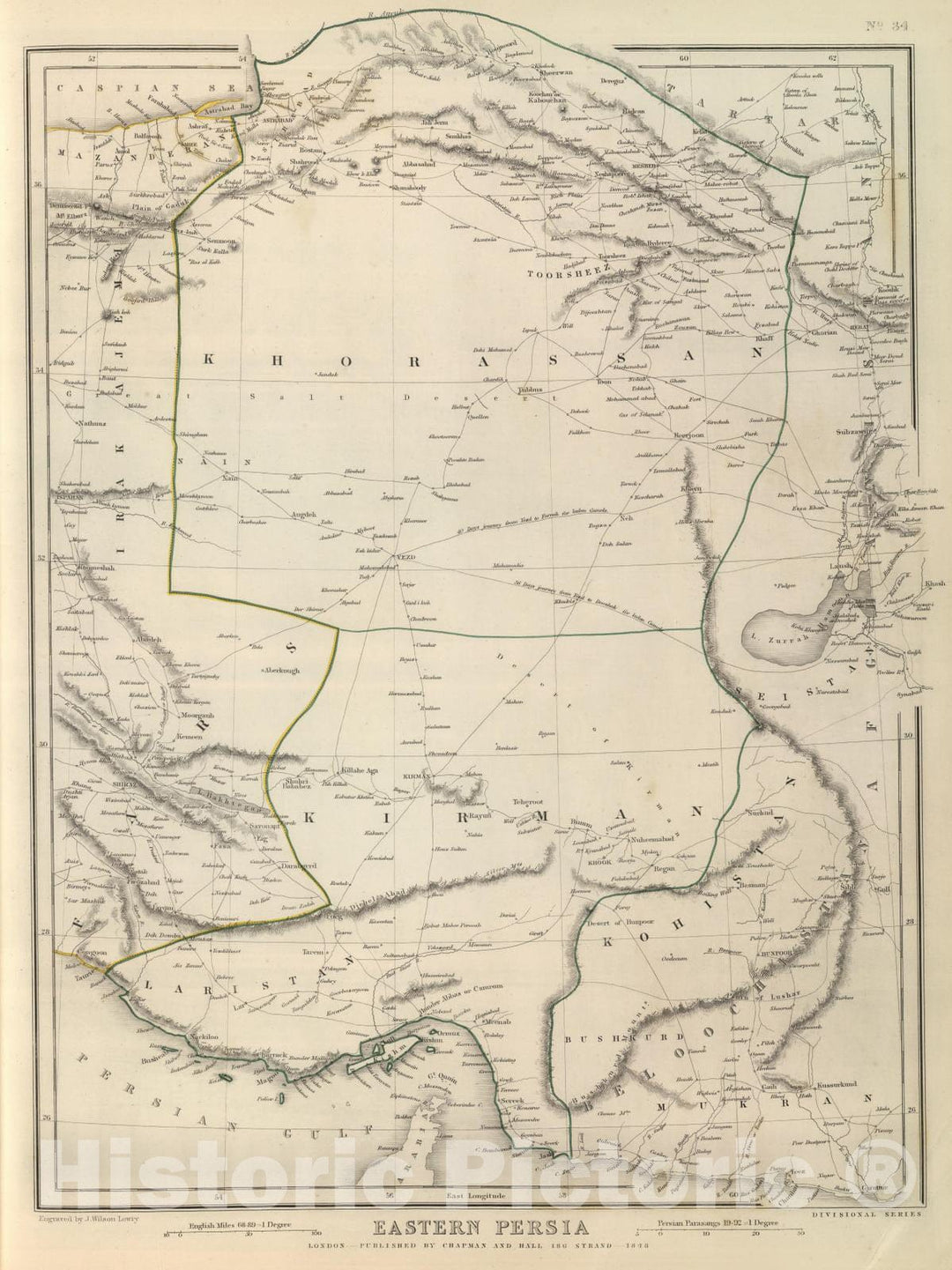 Historic Map : 1848 Eastern Persia. - Vintage Wall Art