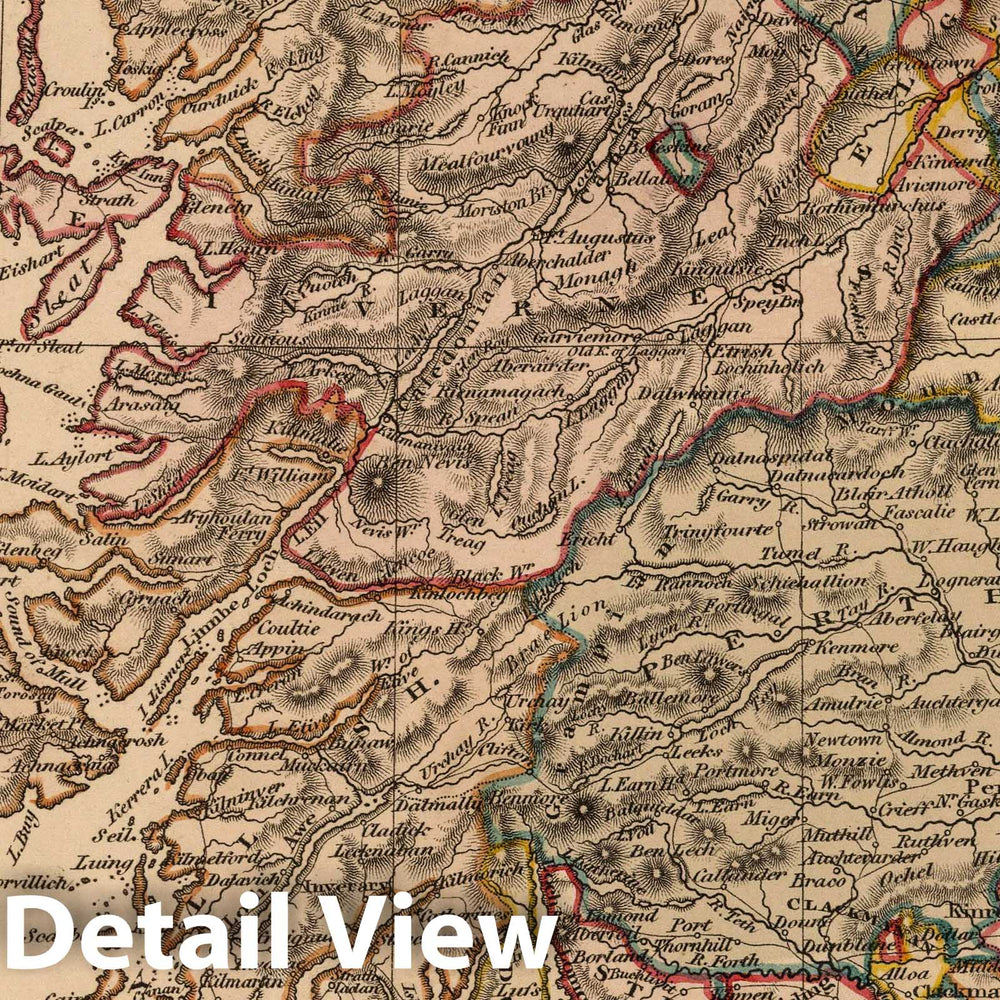 Historic Map : 1825 Scotland - Vintage Wall Art