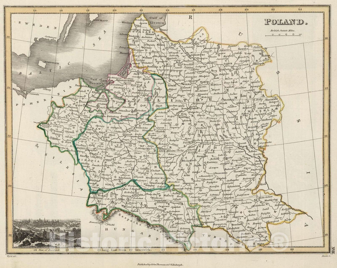 Historic Map : 1824 Poland - Vintage Wall Art