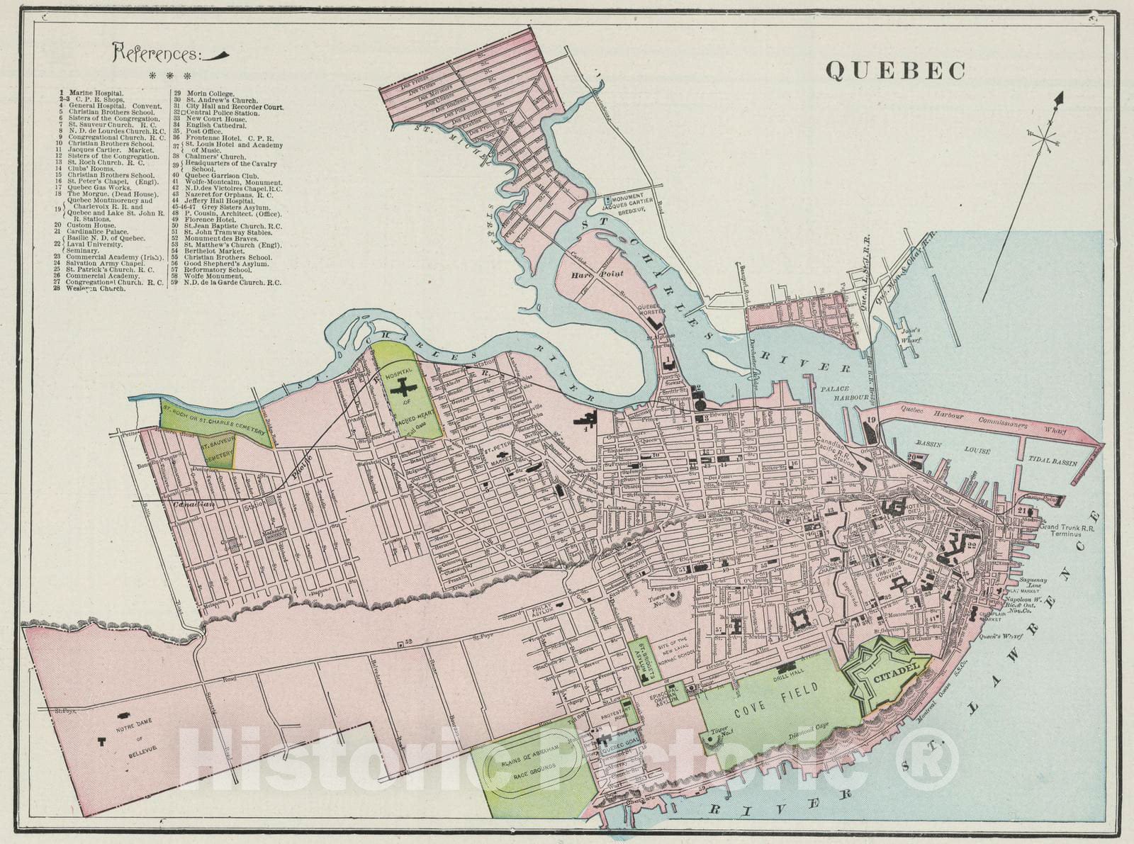 Historic Map : 1901 Quebec. v1 - Vintage Wall Art