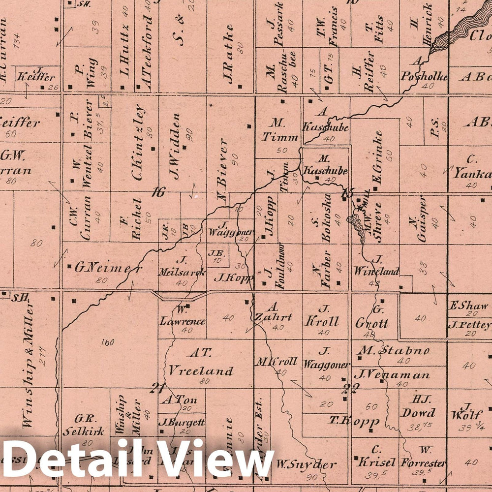 Historic Map : 1874 Coolspring Township, Laporte County, Indiana. - Vintage Wall Art