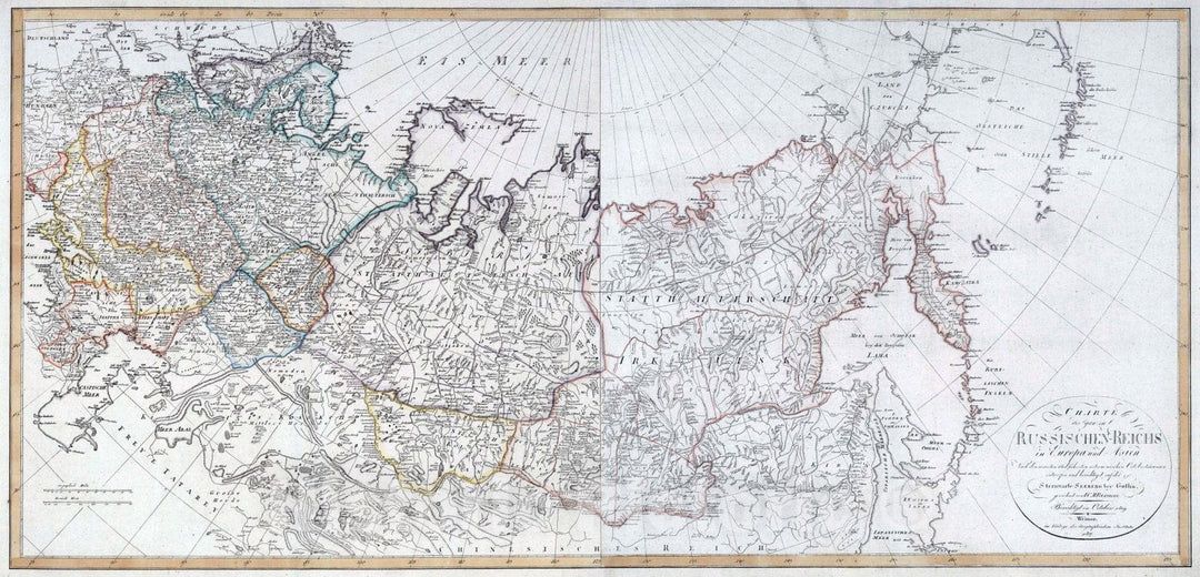 Historic Map : 1817 Composite Map: Russian Empire in Europe and Asia. - Vintage Wall Art