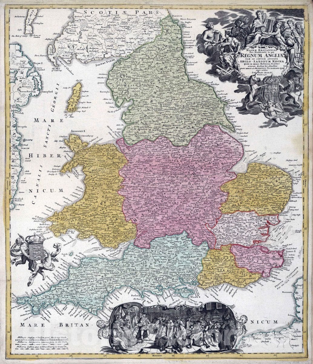 Historic Map : England, 1788 Magne Britanniae, Regnum Angliae. , Vintage Wall Art