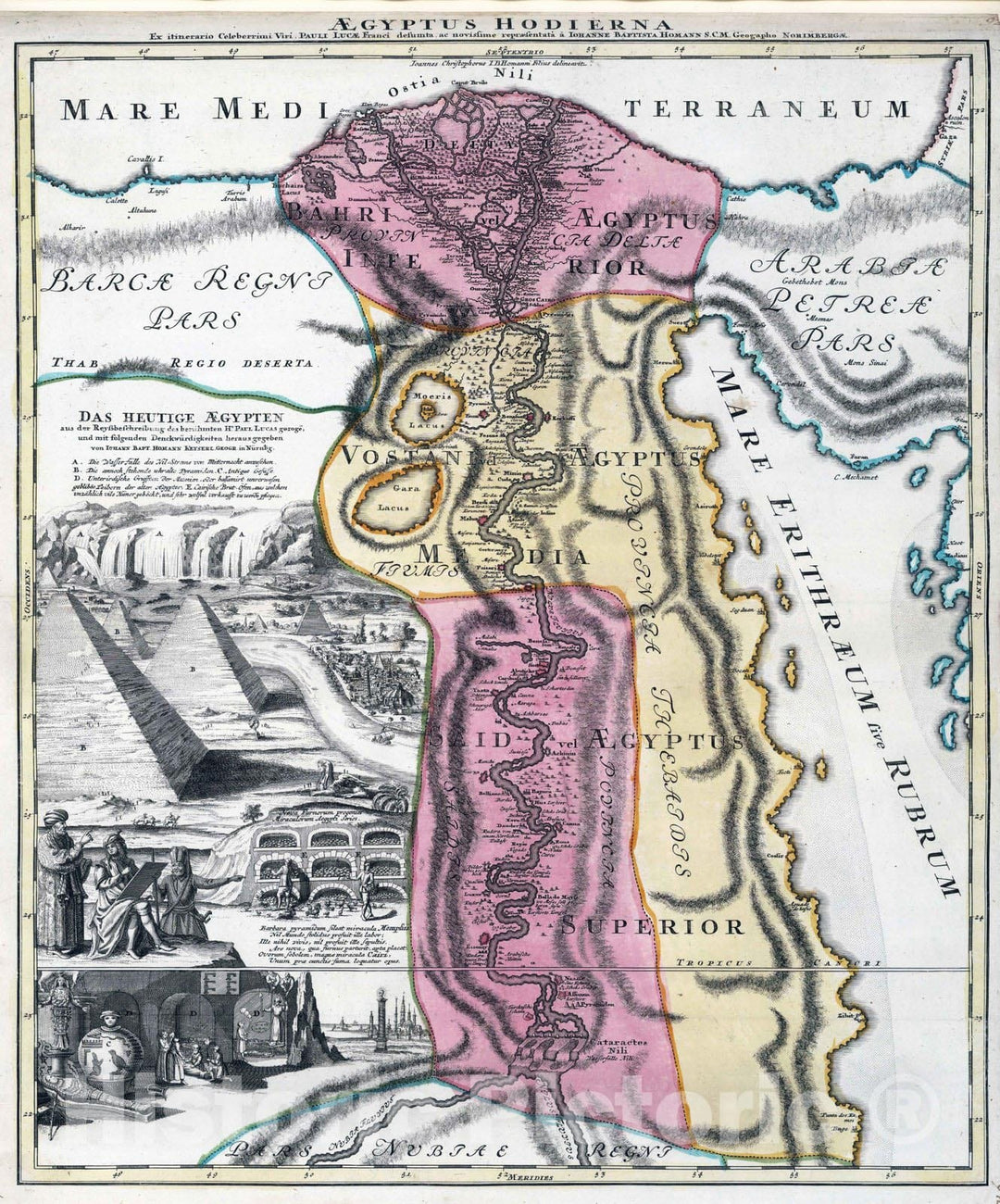 Historic Map : Egypt, 1788 Das Heutige Aegypten. , Vintage Wall Art