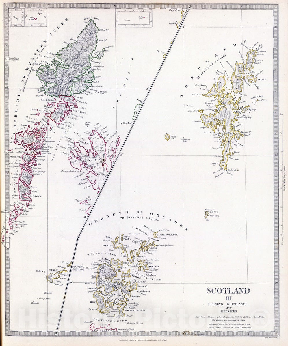 Historic Map : 1834 Scotland III. - Vintage Wall Art