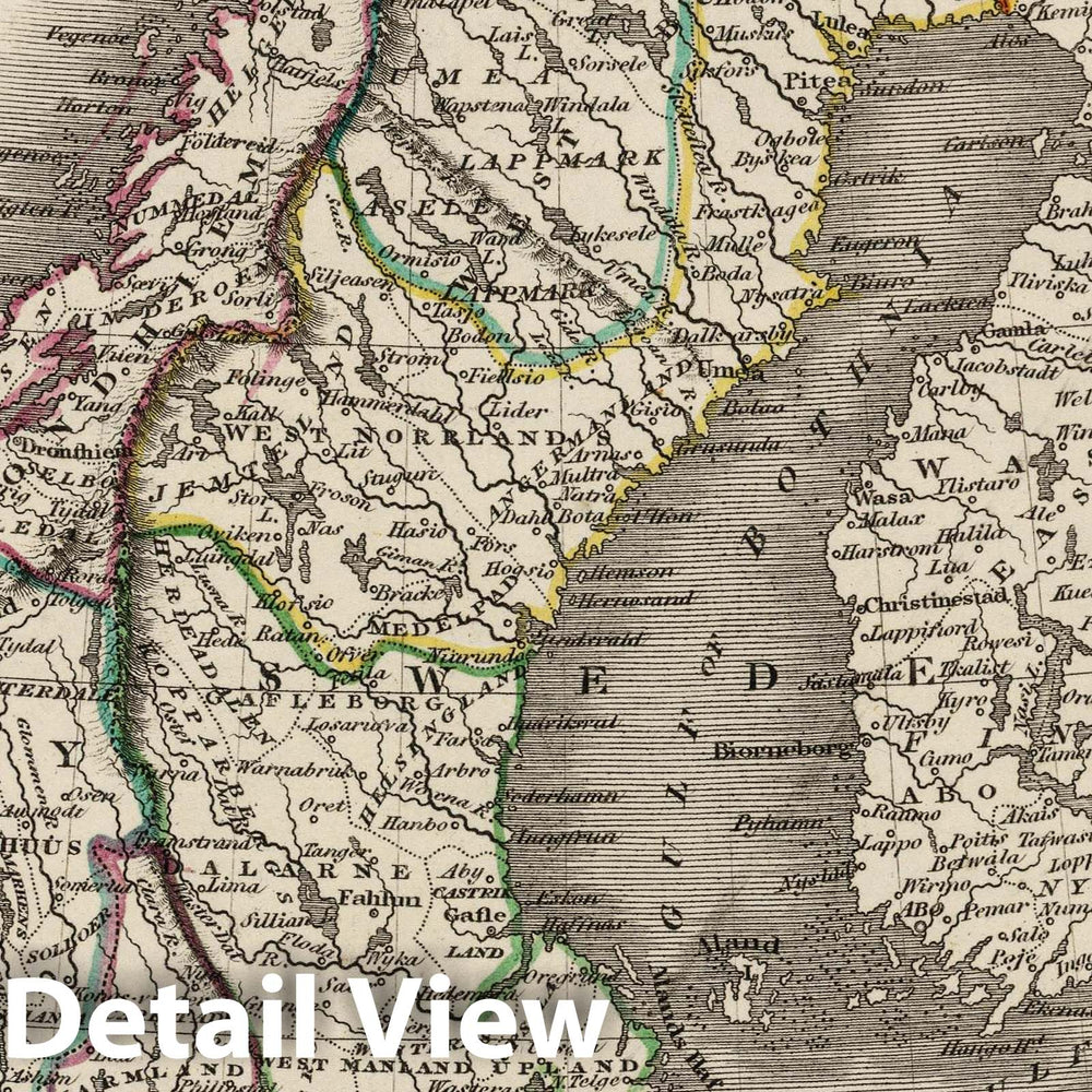 Historic Map : 1824 Sweden, Norway and Denmark - Vintage Wall Art