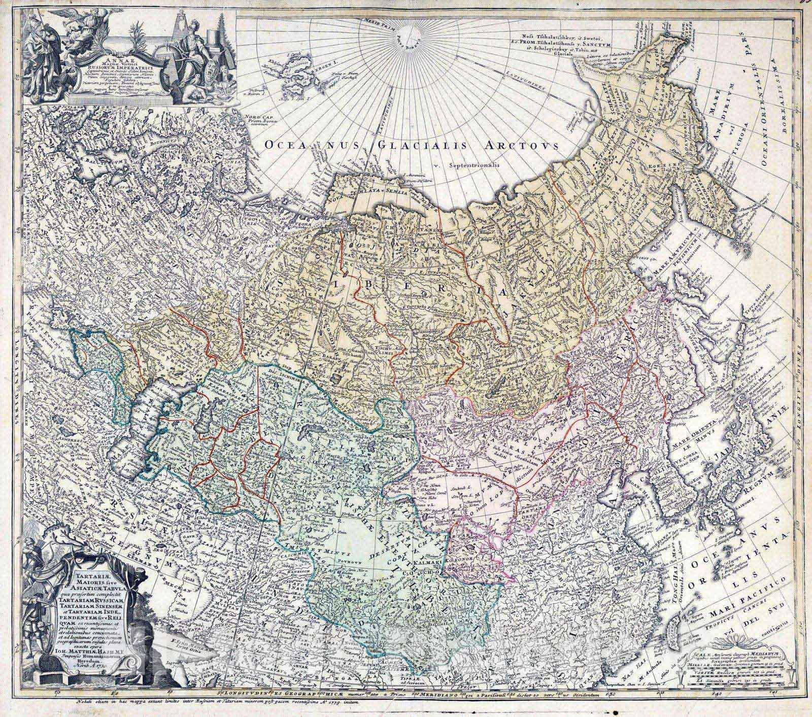 Historic Map : 1730 Tartarie Majoris sive Asiaticae. - Vintage Wall Art