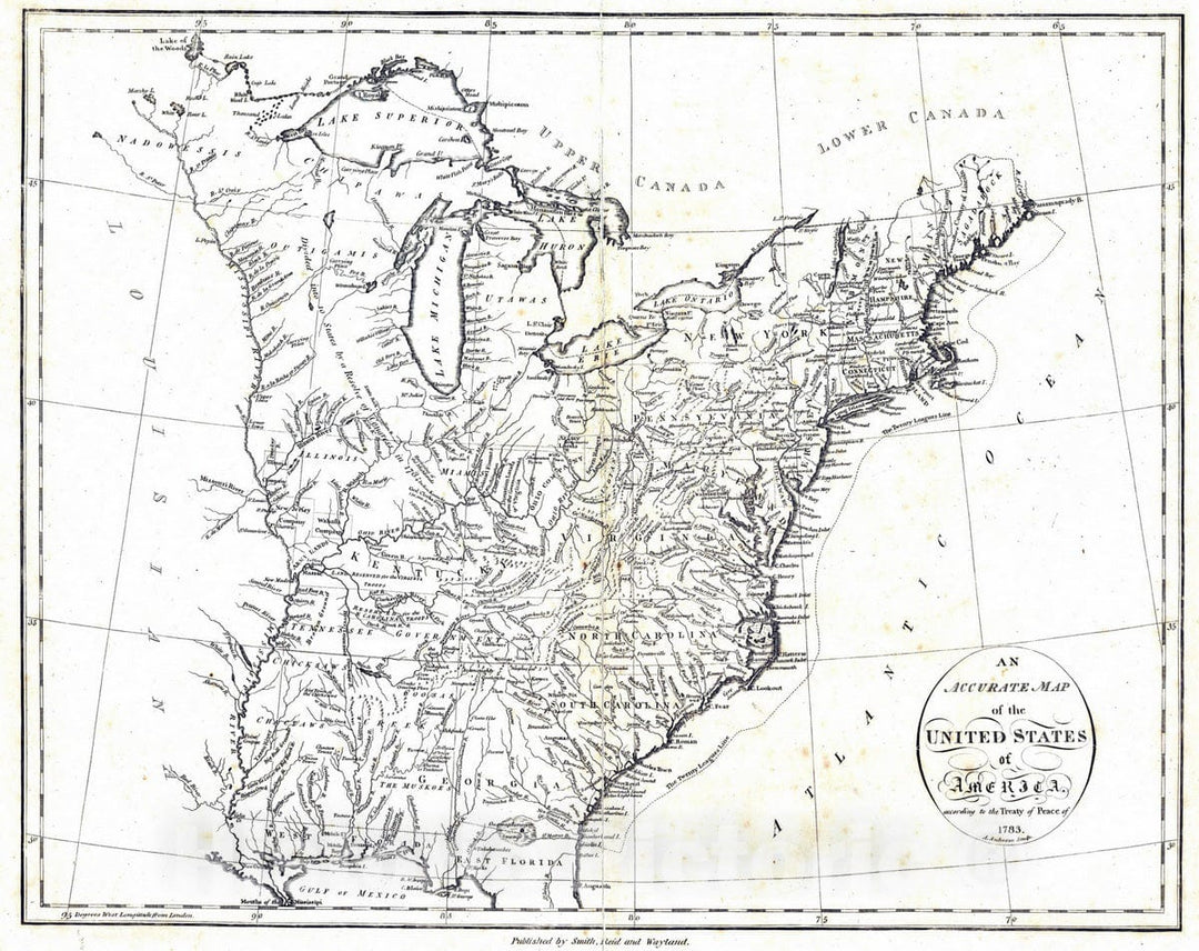 Historic Map : National Atlas - 1796 Map of the United States of America. - Vintage Wall Art