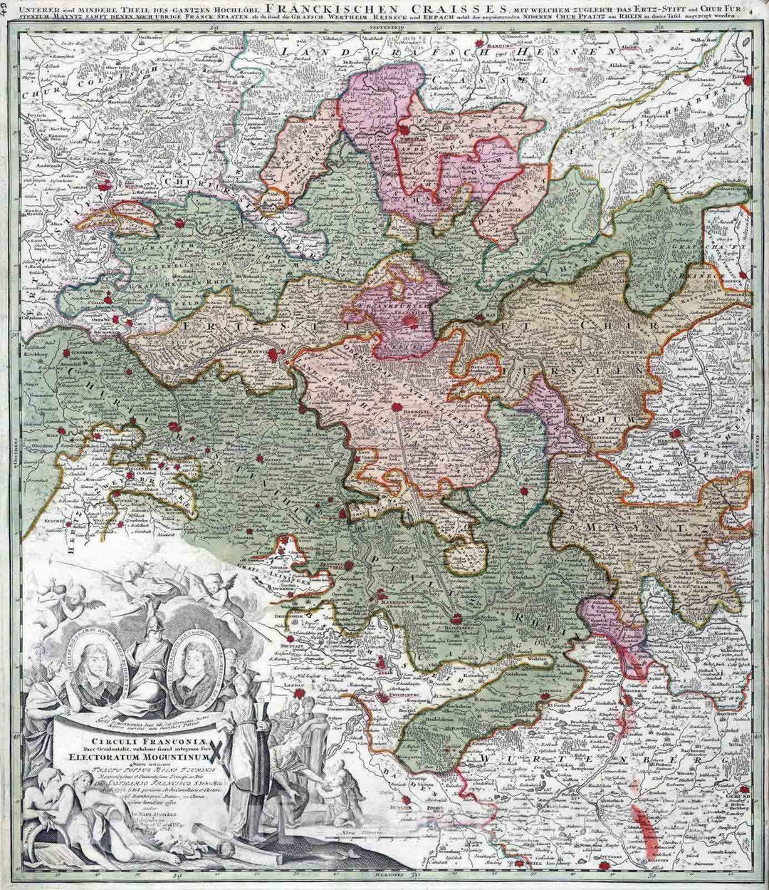 Historic Map : Germany, 1788 Circuli Franconiae, Electoratum Moguntinum. , Vintage Wall Art