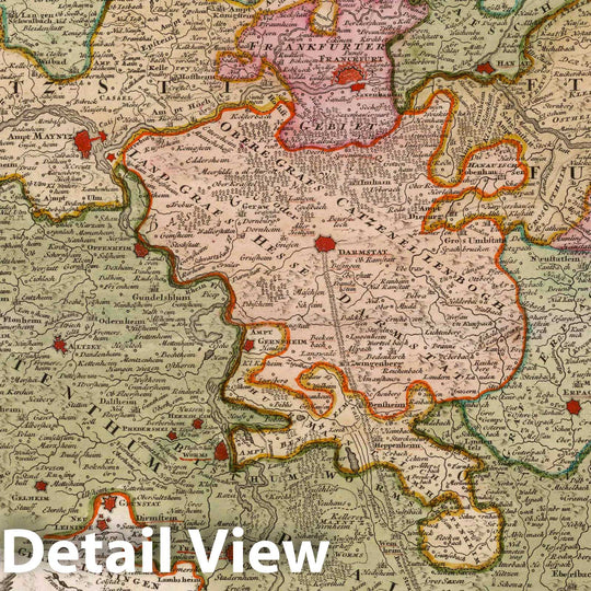 Historic Map : Germany, 1788 Circuli Franconiae, Electoratum Moguntinum. , Vintage Wall Art