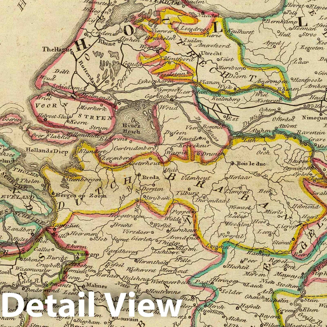 Historic Map : 1814 Holland and the seven United Provinces, and the Netherlands : Vintage Wall Art