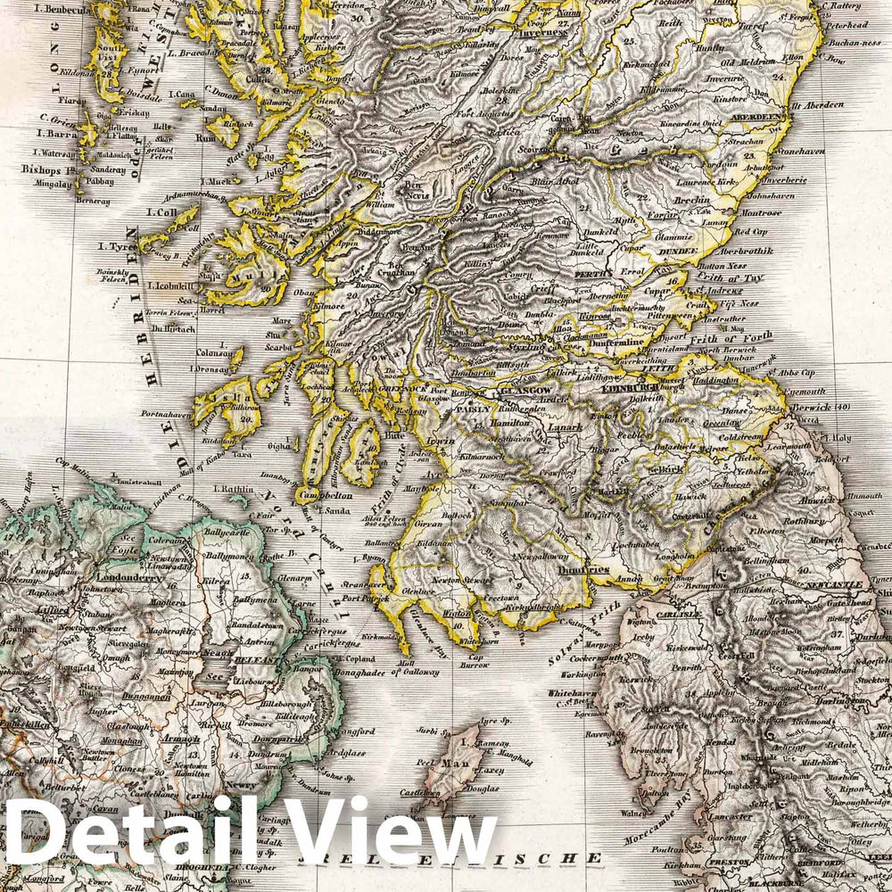 Historic Wall Map : 1835 Great Britain and Ireland. - Vintage Wall Art