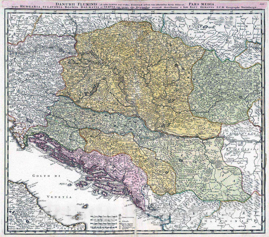 Historic Map : Slovenia, 1788 Danubii Fluminis, Pars Media. , Vintage Wall Art