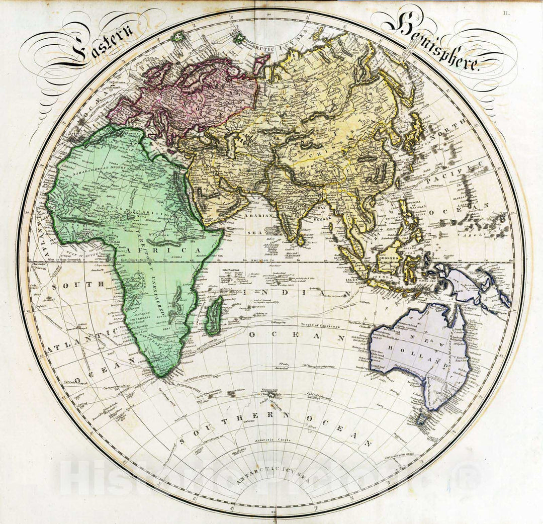 Historic Map : 1831 Eastern Hemisphere. - Vintage Wall Art