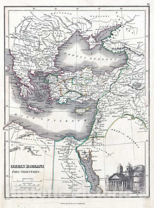 Historic Map : Rome, Europe 1824 Orbis Romani, Pars Orientalis , Vintage Wall Art