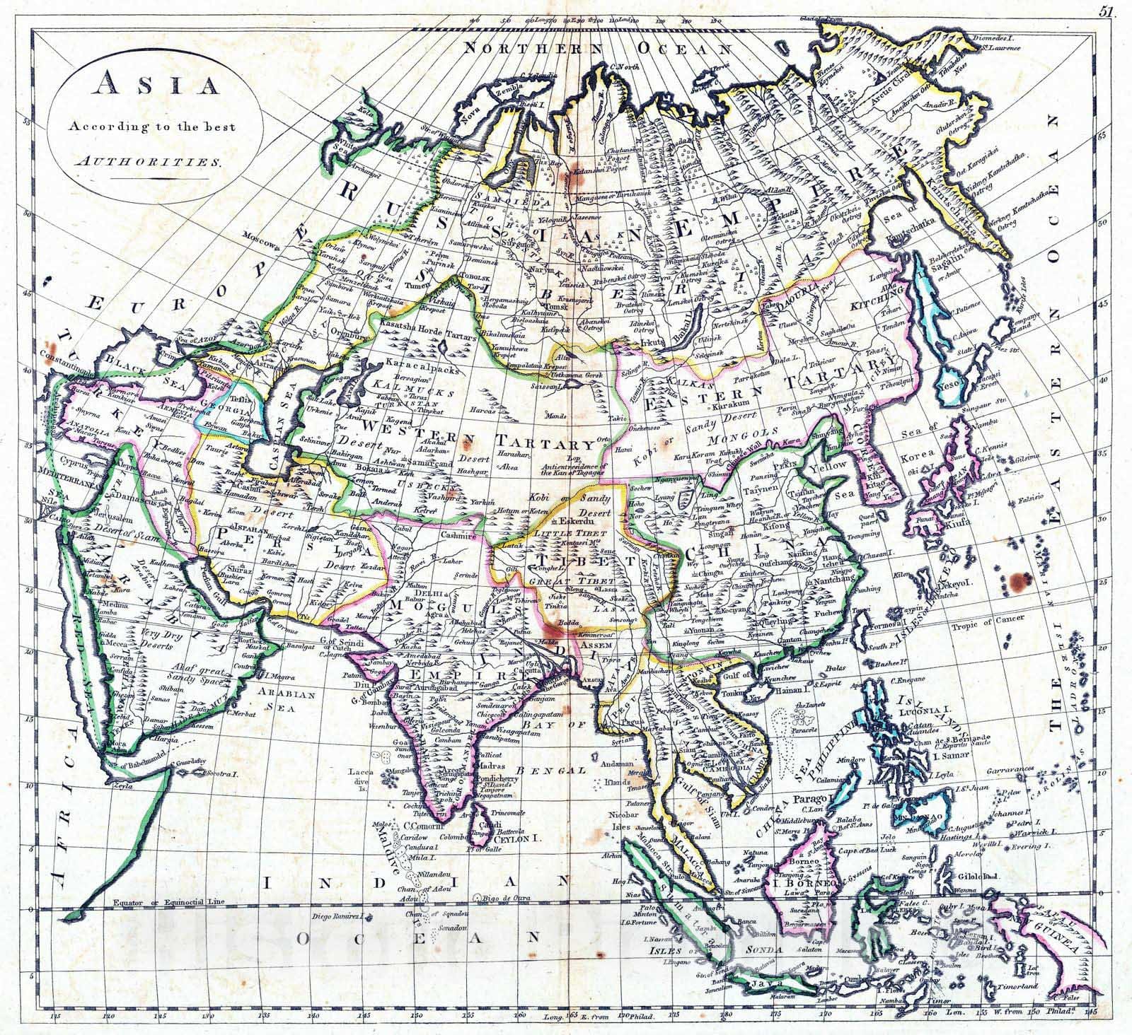 Historic Map : 1814 Asia. - Vintage Wall Art