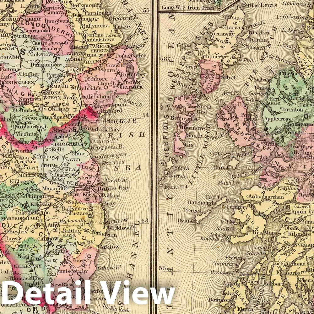 Historic Map : 1870 Ireland, Scotland. - Vintage Wall Art