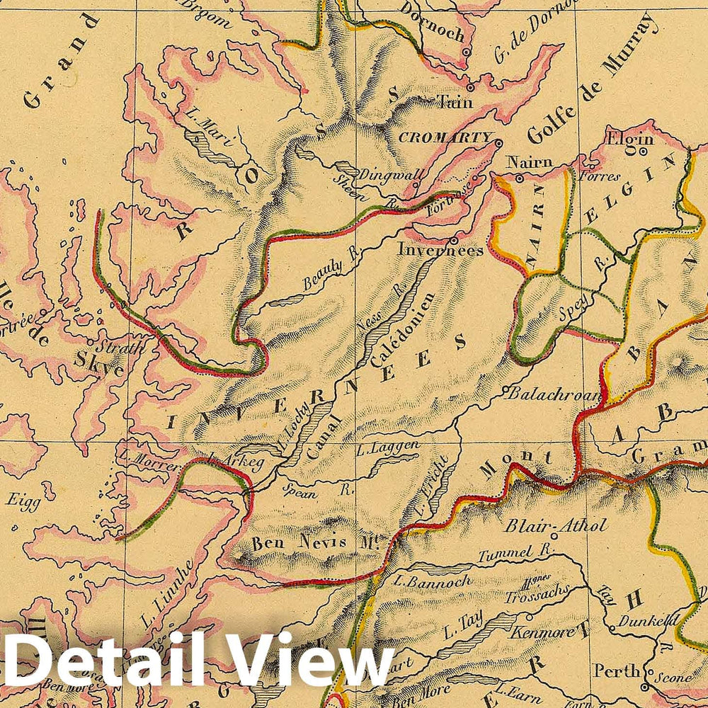 Historic Map : Scotland; Wales, 1837 Ecosse. , Vintage Wall Art