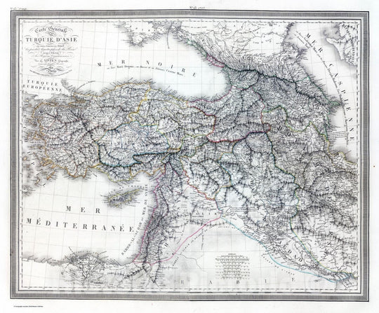 Historic Map : Iran; Turkey, 1824 Composite: Carte General de la Turquie d'Asie. , Vintage Wall Art