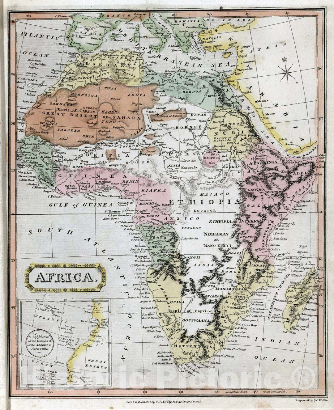 Historic Wall Map : 1811 Africa. v3 - Vintage Wall Art