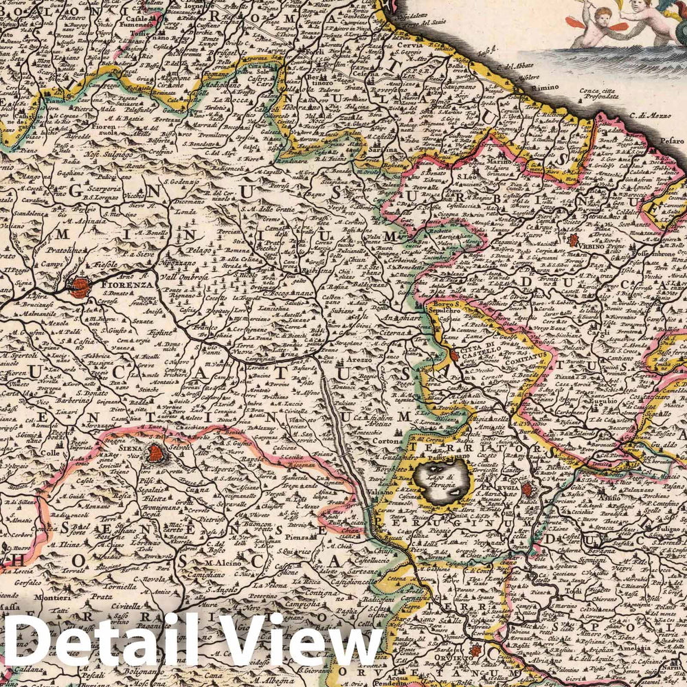 Historic Map : Central Italy 1682 Status Ecclesiasticus et Magnus Ducatus Thosanae. , Vintage Wall Art