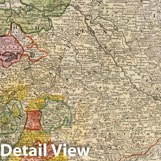 Historic Map : Saxony , Germany 1734 Circuli supe Saxoniae pars Meridionales. , Vintage Wall Art