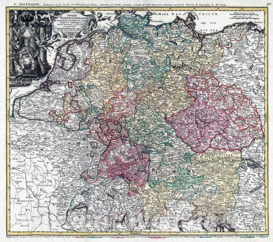 Historic Map : Germany, 1788 Imperii Romano Germanici. v1 , Vintage Wall Art