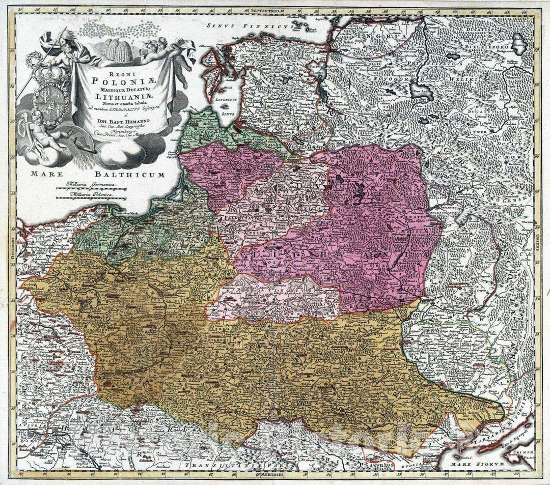 Historic Map : Poland, 1788 Regni Poloniae Manique Ducatus Lithuania. , Vintage Wall Art