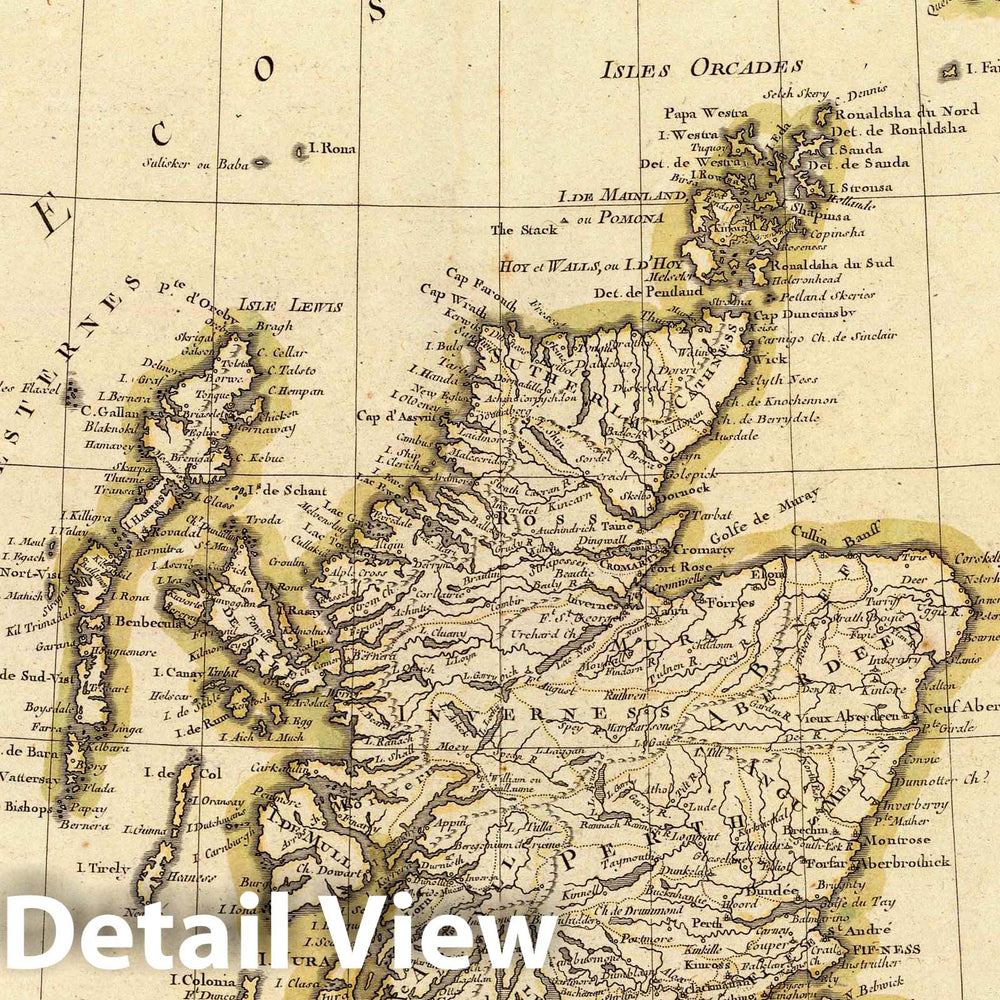 Historic Map : Ireland, 1781 Irlande. , Vintage Wall Art