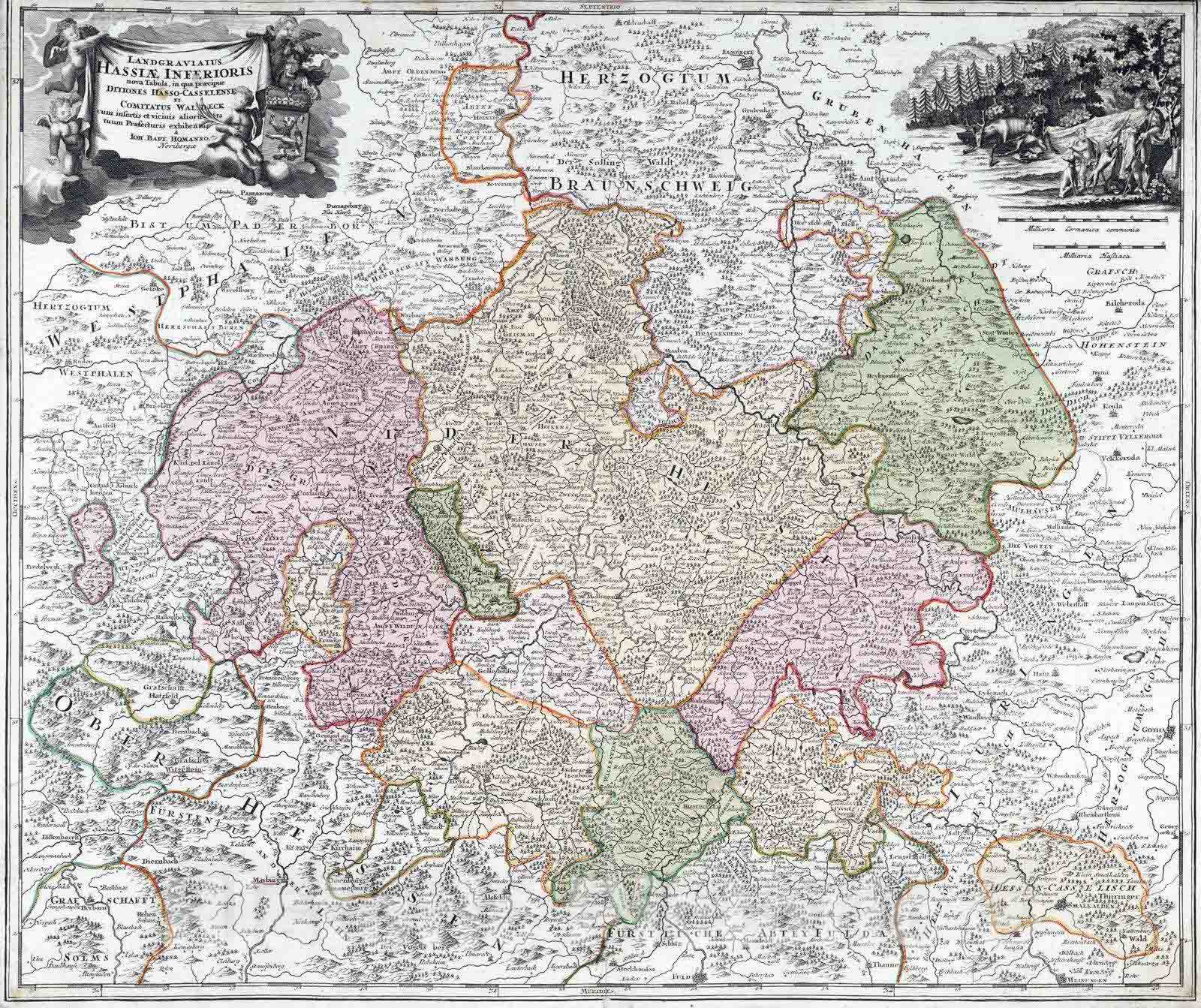 Historic Map : Germany, 1788 Landgraviaius Hassiae Inferioris. , Vintage Wall Art