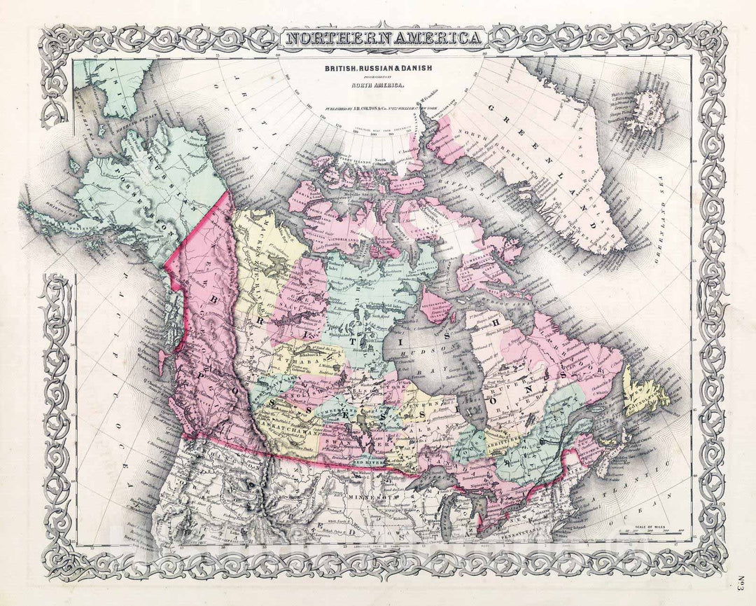 Historic Map : National Atlas - 1857 Northern America. - Vintage Wall Art