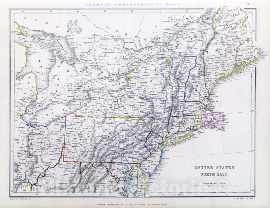 Historic Map : 1848 United States. v4 - Vintage Wall Art