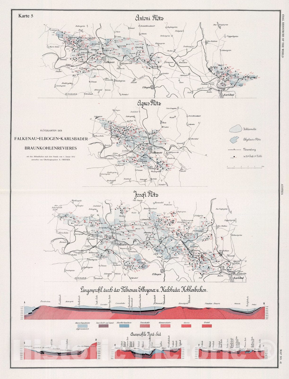 Historic Map : Geologic Atlas - 1913 Coal Fields No. 5, Austria. Coal Resources of the World. - Vintage Wall Art