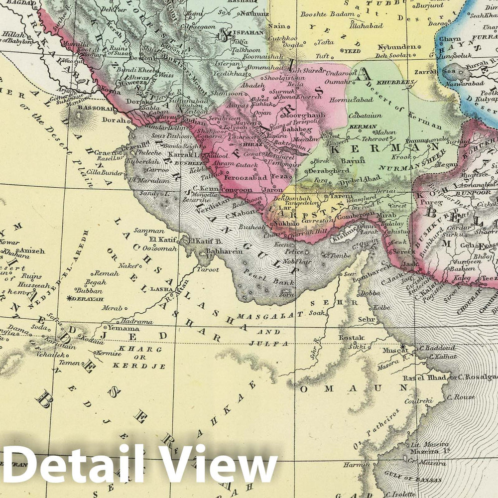 Historic Wall Map : 1855 Persia, Arabia - Vintage Wall Art