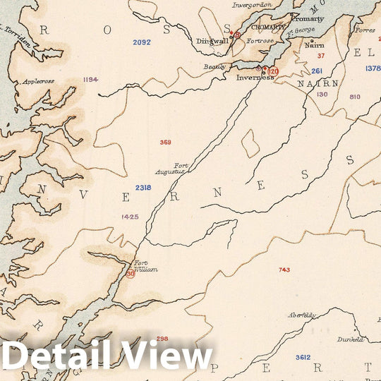 Historic Map : Statistical Atlas - 1881 Scotland to Illustrate the Sanitary Condition of the Country. - Vintage Wall Art