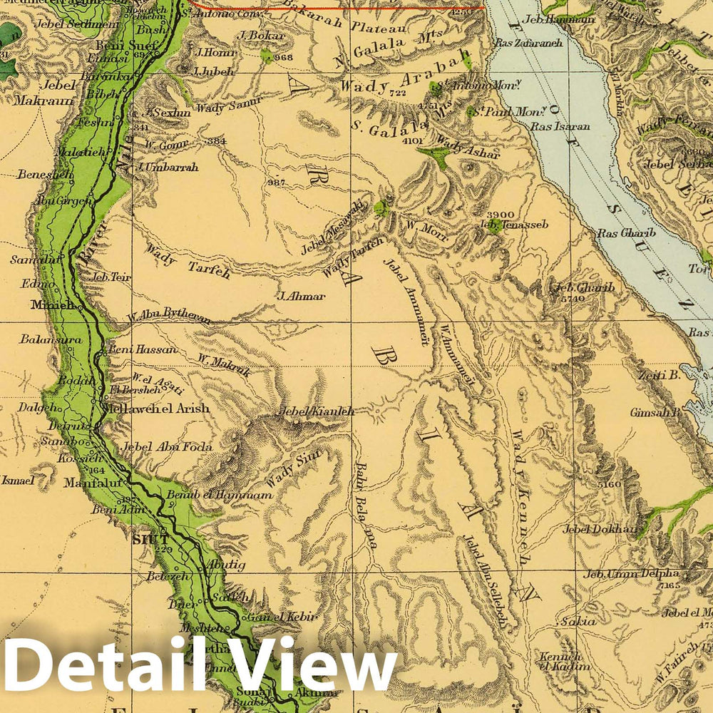 Historic Map : 1901 Egypt. - Vintage Wall Art