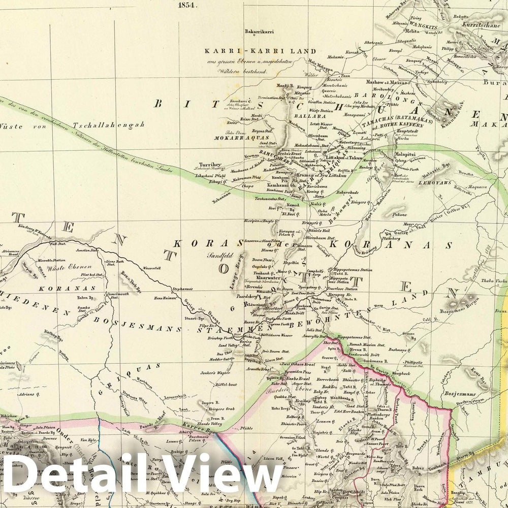 Historic Map : Namibia; South Africa, Southern 1854 Sud. v. Africa. , Vintage Wall Art