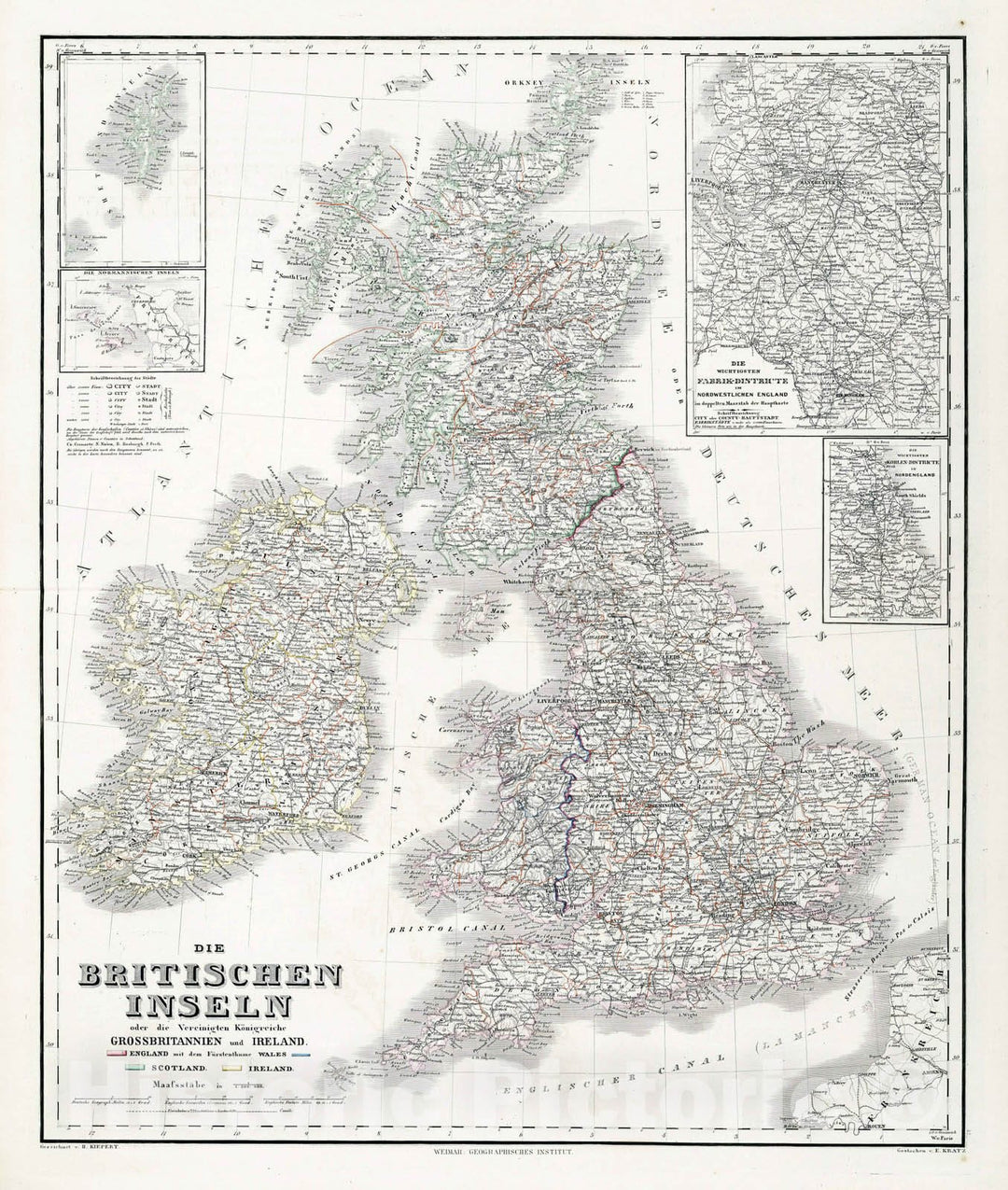 Historic Map : 1879 British Isles, Great Britain and Ireland. - Vintage Wall Art