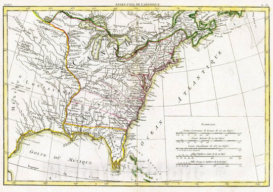 Historic Map : United States, 1783 L'Amerique Septentrionale 2. , Vintage Wall Art