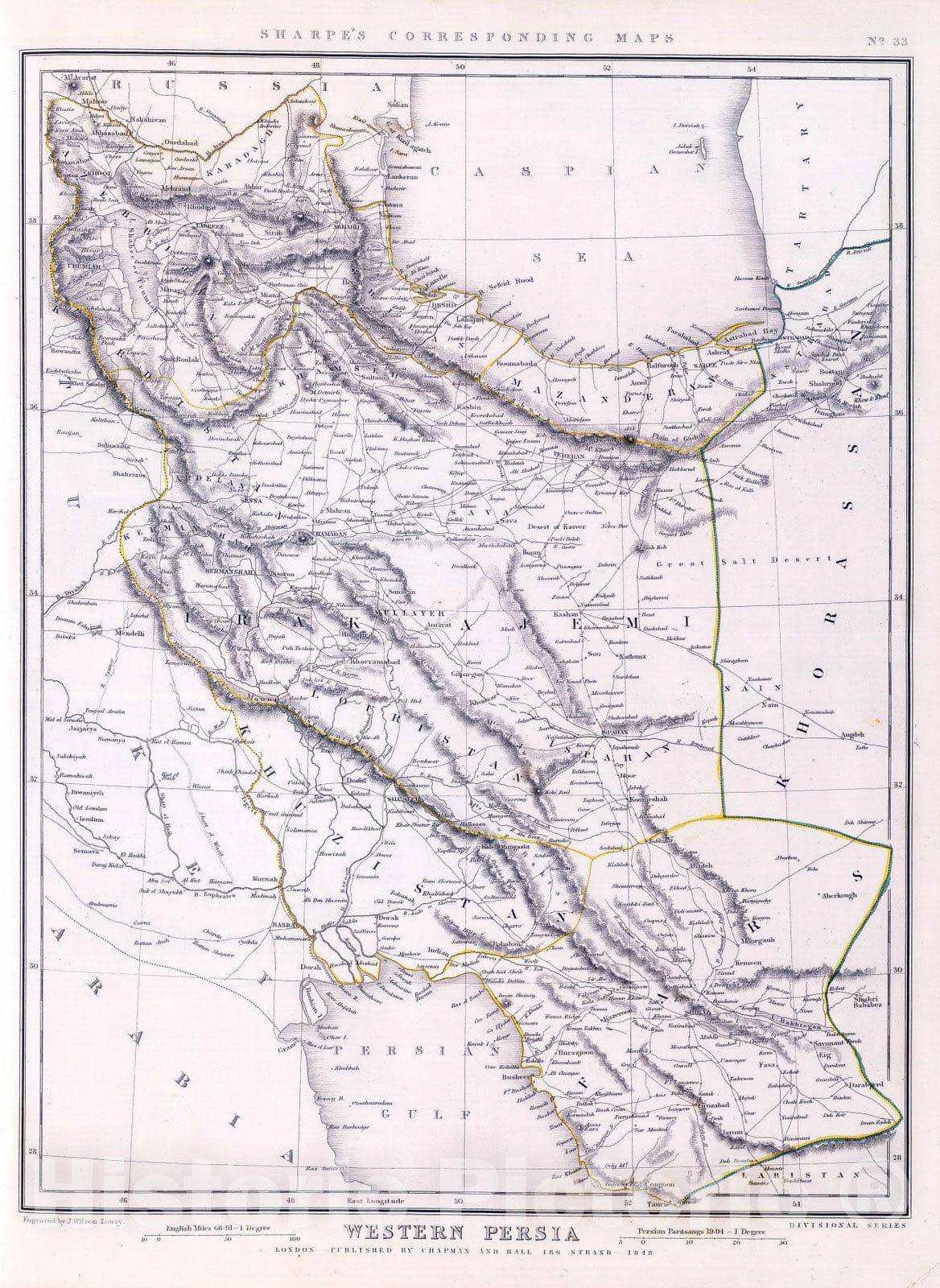 Historic Map : 1848 Western Persia. - Vintage Wall Art