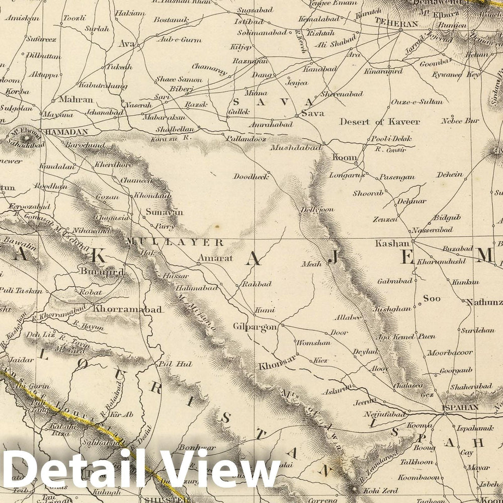 Historic Map : 1848 Western Persia. - Vintage Wall Art