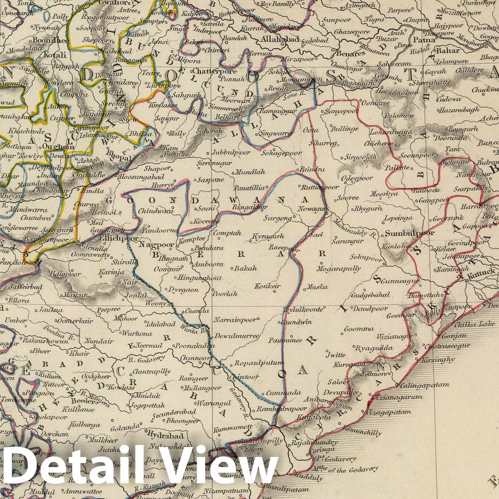 Historic Map : 1848 India. - Vintage Wall Art