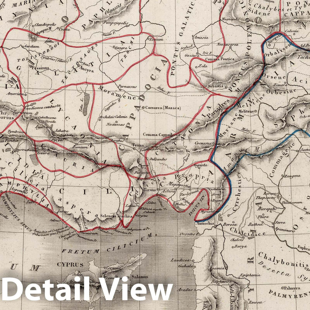 Historic Map : Turkey; Iraq; Syria, 1839 Asie Mineure. , Vintage Wall Art