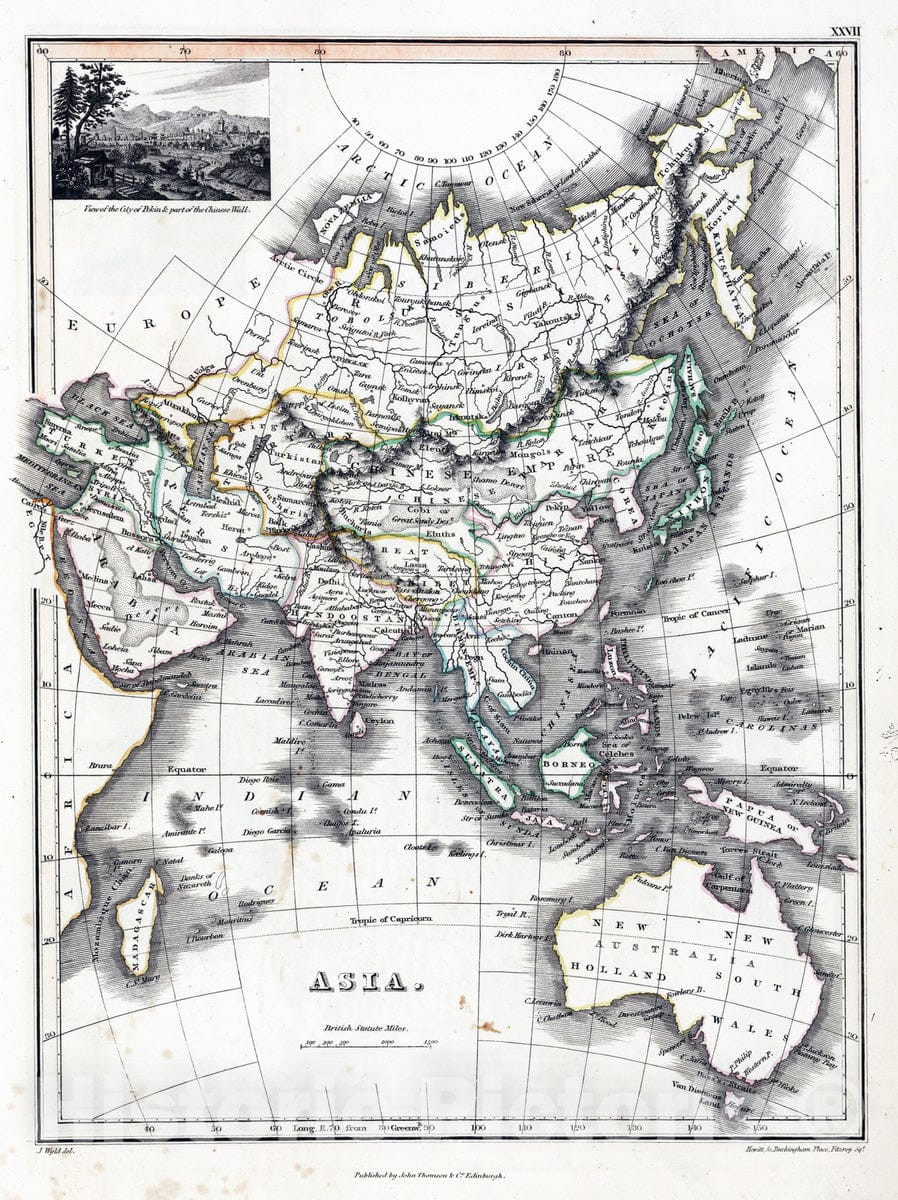 Historic Map : 1824 Asia - Vintage Wall Art