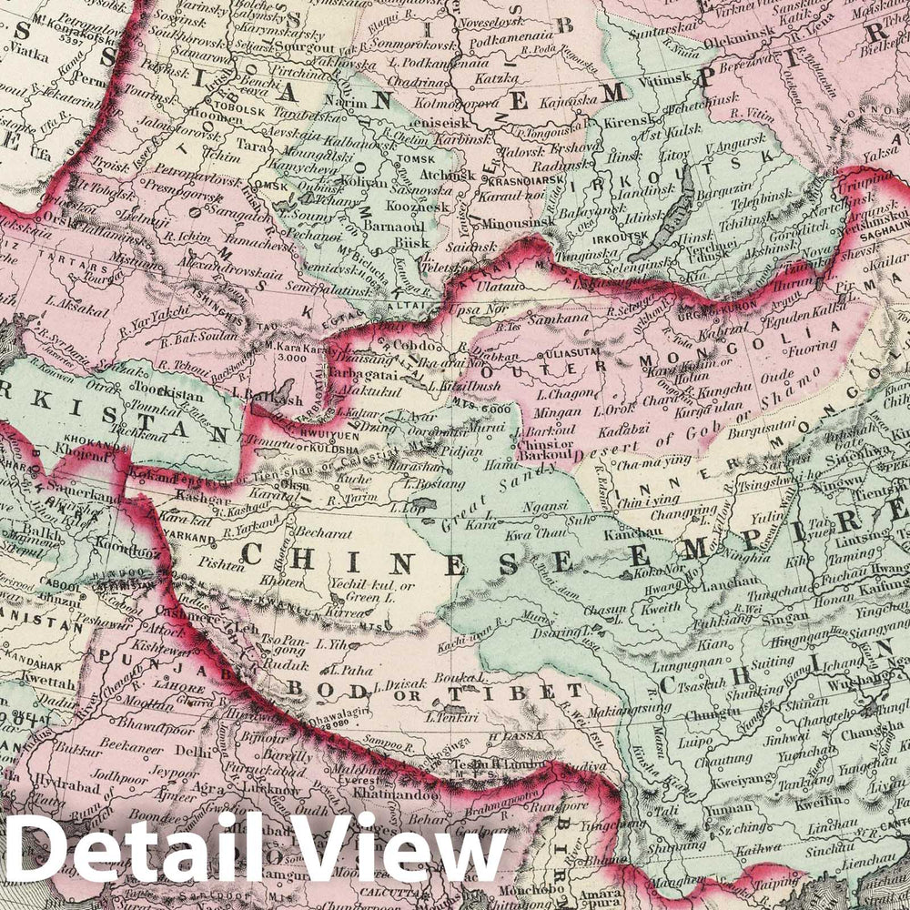 Historic Map : 1878 Asia : Vintage Wall Art